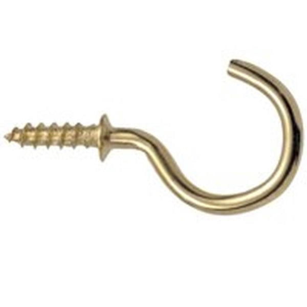 OOK 50351 Cup Hook, 7/8 in L, Brass