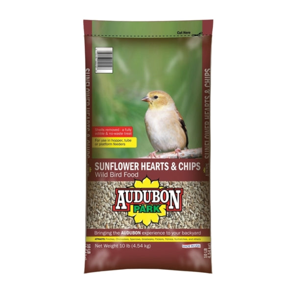 Audubon Park 12519 Wild Bird Food, Sunflower Hearts and Chips, 10 lb