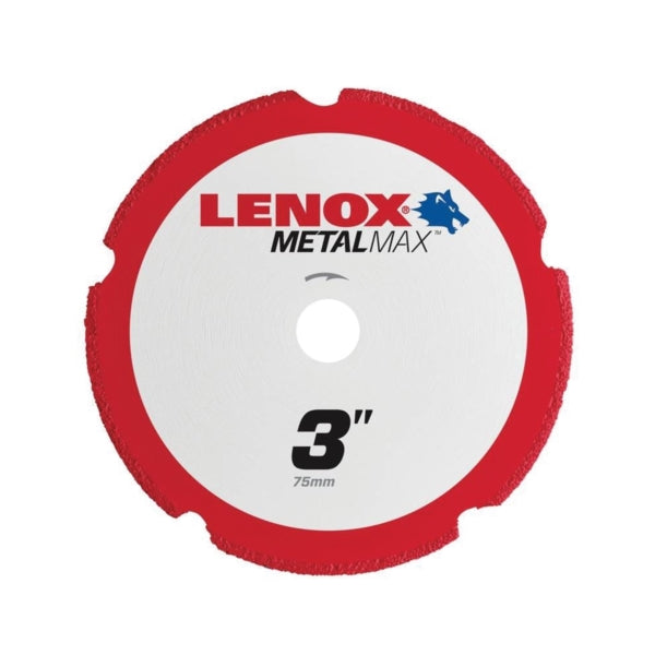 Lenox MetalMax 1972918 Cut-Off Wheel, 3 in Dia, 3/64 in Thick, 3/8 in Arbor, 40, 50 Grit, Diamond Abrasive
