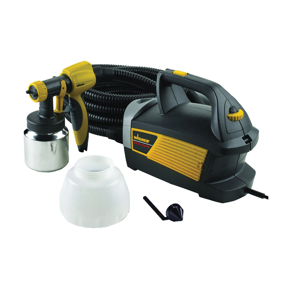 Wagner 0518080 HVLP Paint Sprayer, 120 VAC, 5 A, 1.5 qt Tank, 0.051 in Nozzle, 10 in Pattern, 20 ft L Hose