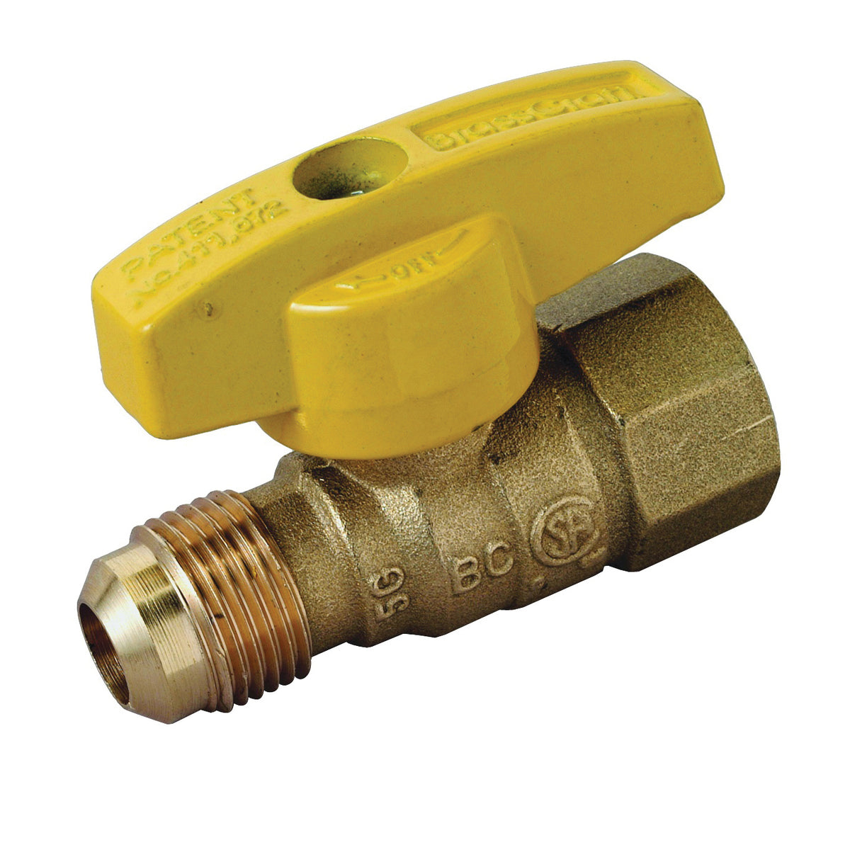 BrassCraft PSSD-41 Gas Ball Valve, 1/2 in Connection, Flared x FIP, 5 psi Pressure, Brass Body