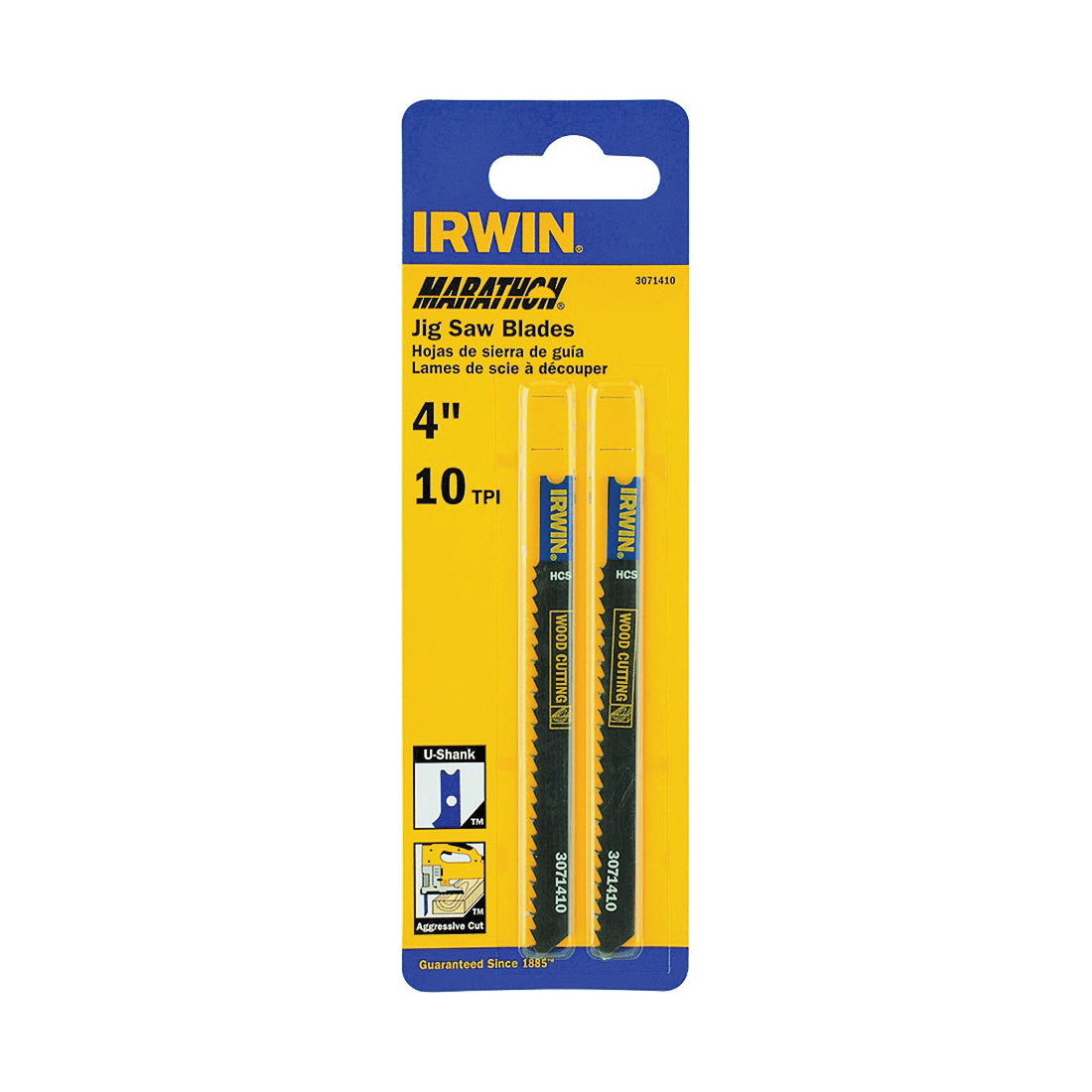 IRWIN 3071410 Jig Saw Blade, 4 in L, 10 TPI