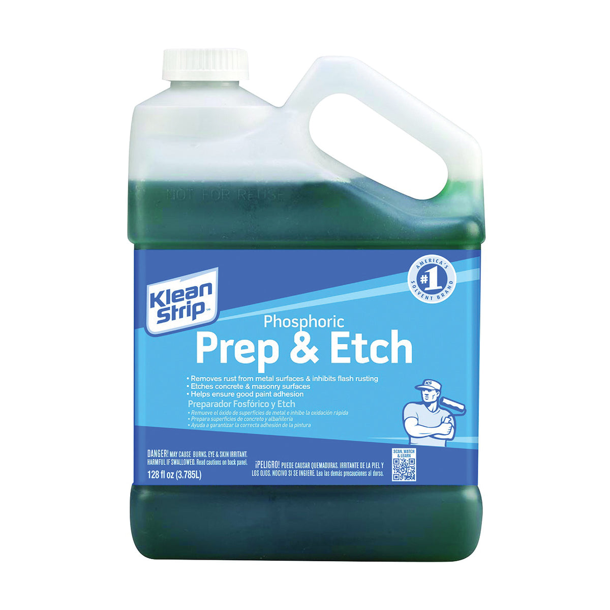 Klean Strip GKPA30220 Phosphoric Prep and Etch, Liquid, Green, 1.25 gal, Can