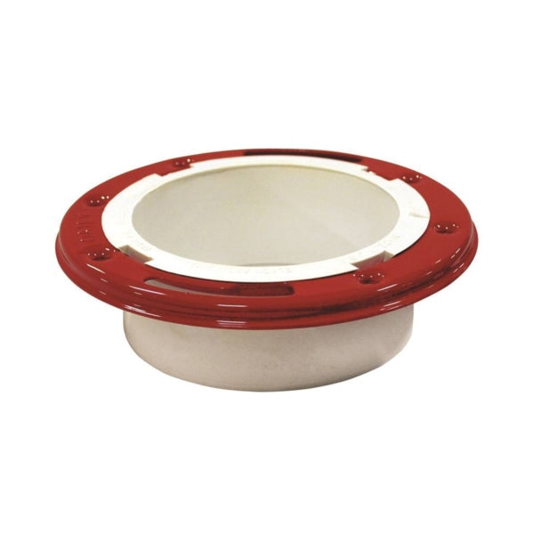 Oatey 43521 Closet Flange, 4 in Connection, PVC, White, For: 4 in Pipes