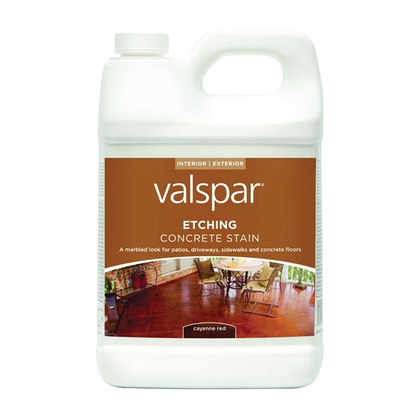 Valspar 82070 Series 024.0082073.007 Concrete Etching Stain, Marble, Cayenne Red, Liquid, 1 gal