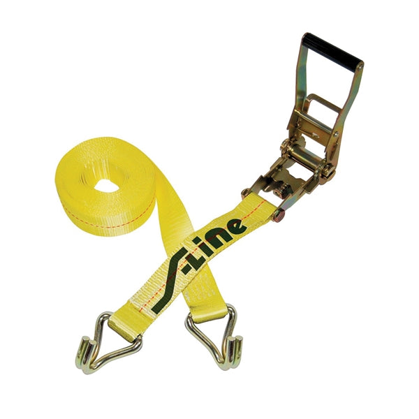 S-Line 500 Series 557-WHK Strap, 2 in W, 27 ft L, Polyester, 3333 lb Working Load, Hook End