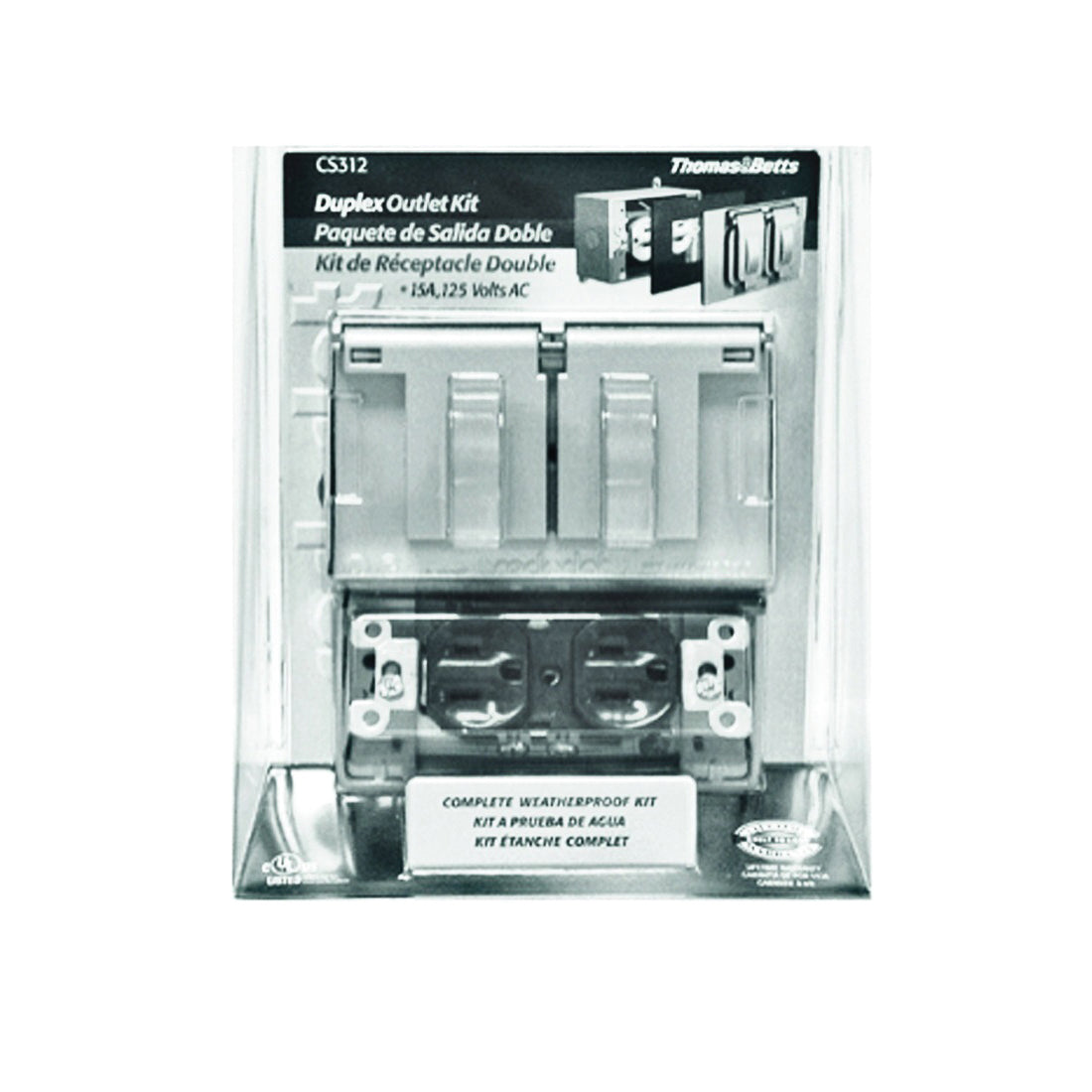 Red Dot CS312WH Outlet Device Kit, 1 -Gang, Gray, Lug Mounting