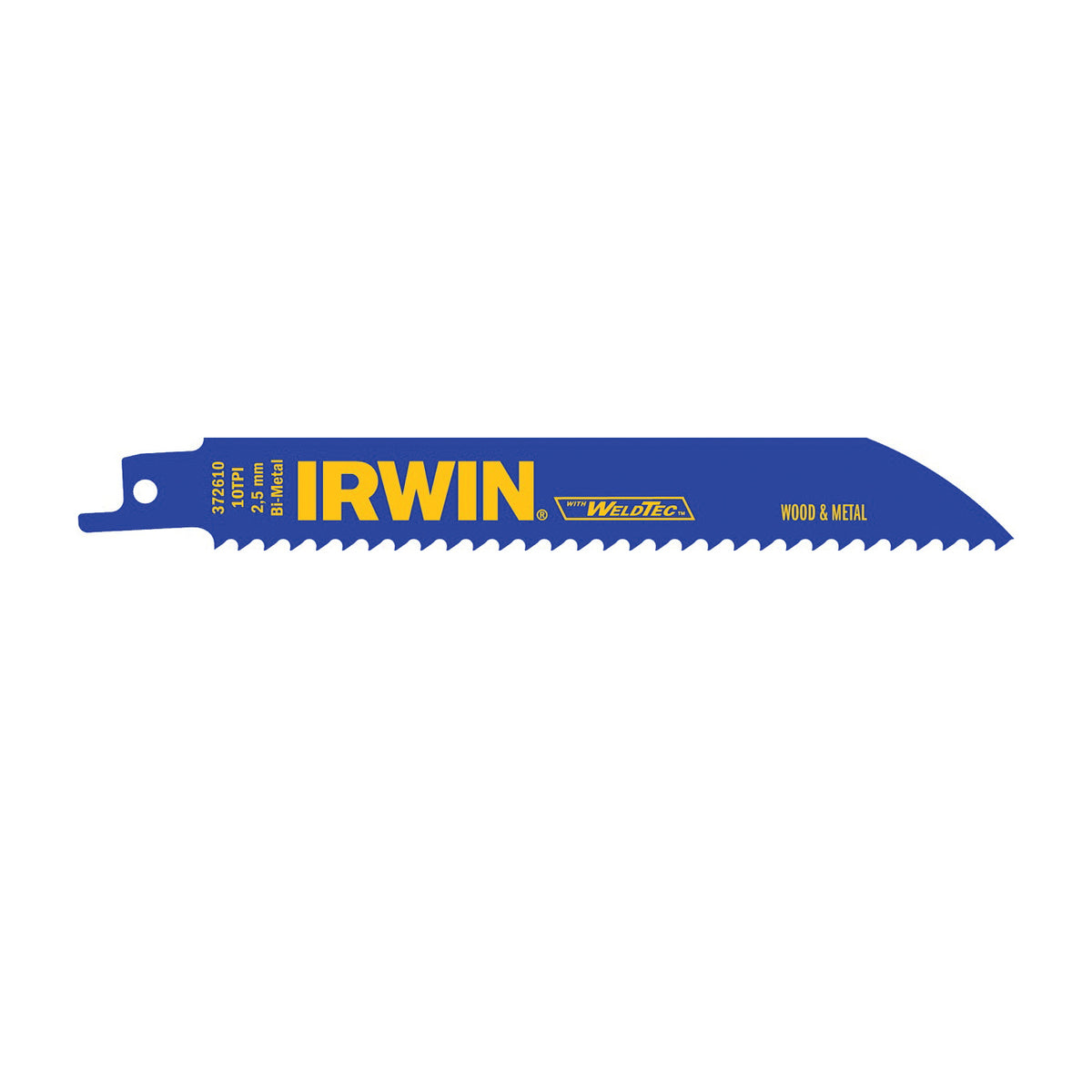 IRWIN 372610P5 Reciprocating Saw Blade, 6 in L, 10 TPI, Cobalt/Steel Cutting Edge