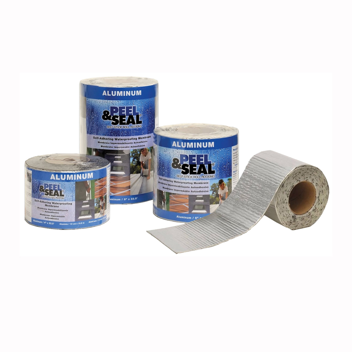 MFM 50041/50004 Roofing Membrane, 33-1/2 ft L, 4 in W, Aluminum/Polymer