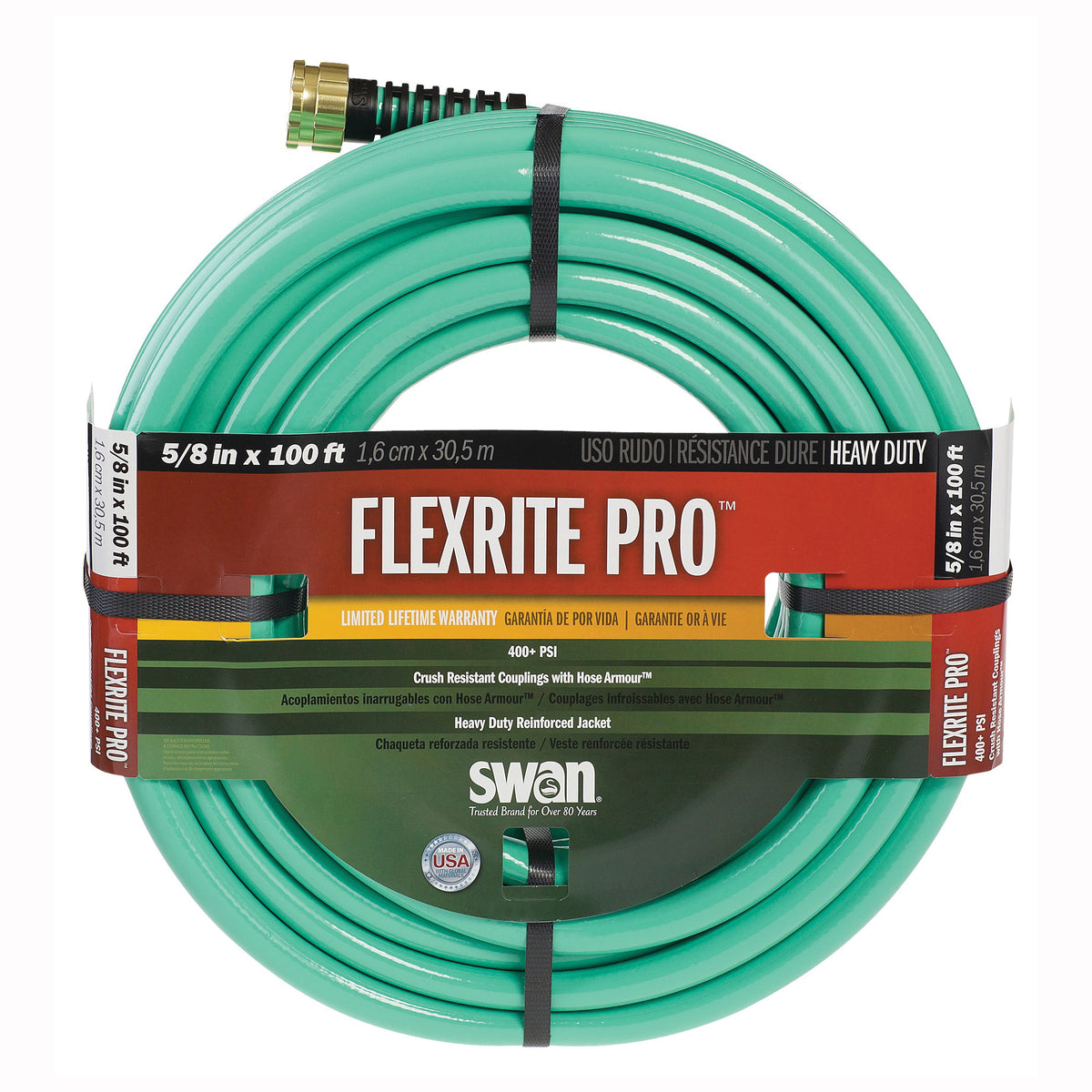 SWAN FXP58100 Garden Hose Female x Male, 100 ft L, Female x Male