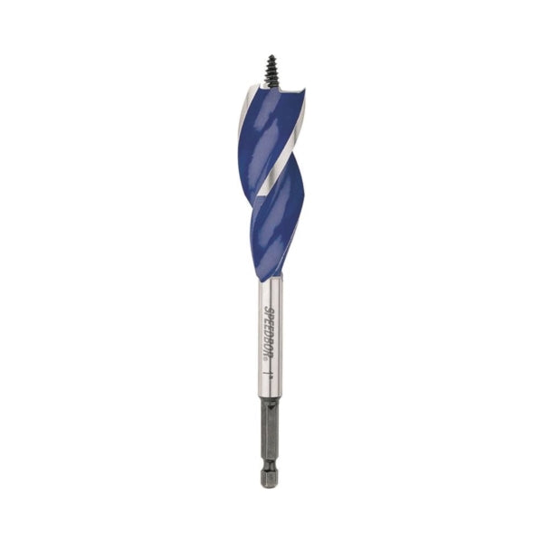 IRWIN SPEEDBOR 3041007 Auger Boring Bit, 1 in Dia, 6 in OAL, Tapered Flute, 3-Flute, 1/4 in Dia Shank, Hex Shank
