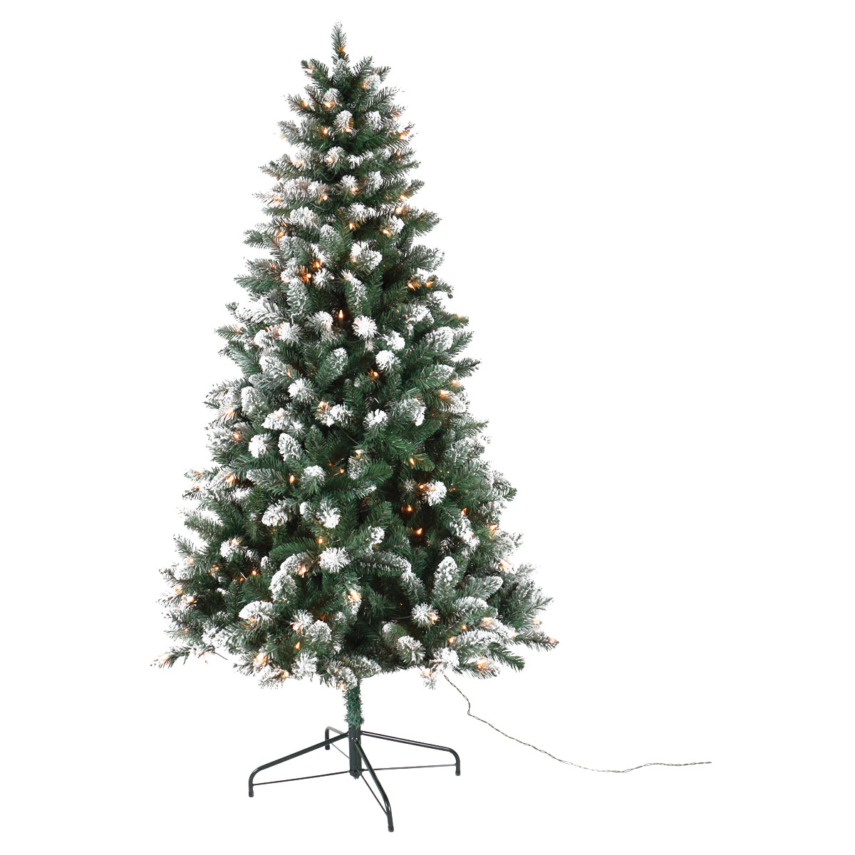 Santas Forest 27470 Pre-Lit Tree, 7 ft H, Tamarack Family, 110 V, Mini Bulb, Clear Light