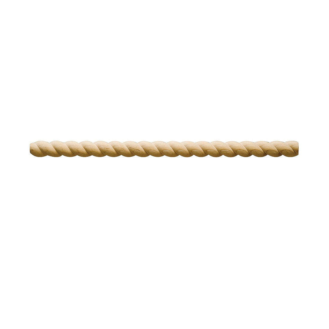 Waddell 8298 Rope Twist Moulding, 96 in L, 3/4 in W, Hardwood