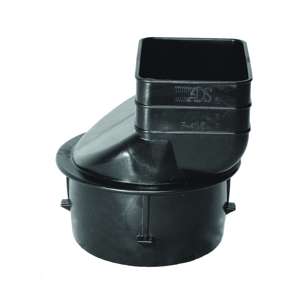 HANCOR 0364AA Downspout Adapter, 3 x 2-1/4 x 2-1/2 in Connection, Downspout x Pipe End, Polyethylene