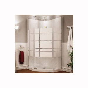 MAAX 105618-000-129102 Shower Kit, 36 in L, 36 in W, 72 in H, Polystyrene, Chrome, 3-Wall Panel, Neo-Angle