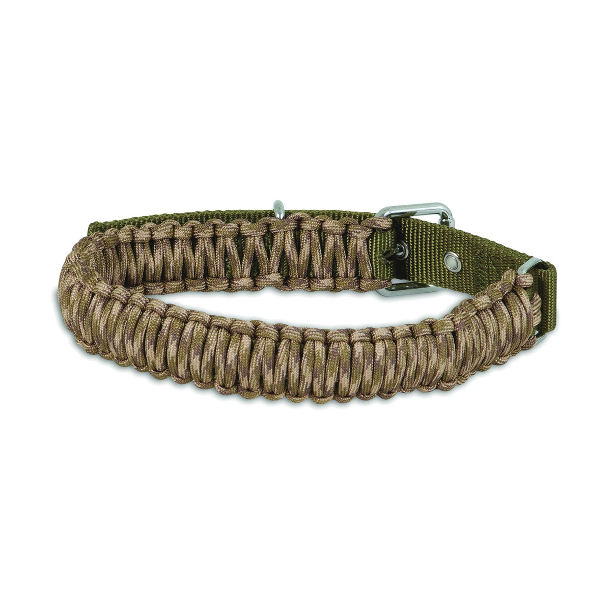 Aspenpet 00386 Adjustable Dog Collar, M Neck, 18 to 22 in L Collar, 1 in W Collar, Paracord, Camouflage