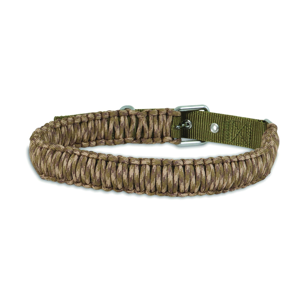 Aspenpet 00390 Adjustable Dog Collar, L Neck, 22 to 26 in L Collar, 1 in W Collar, Paracord, Camouflage