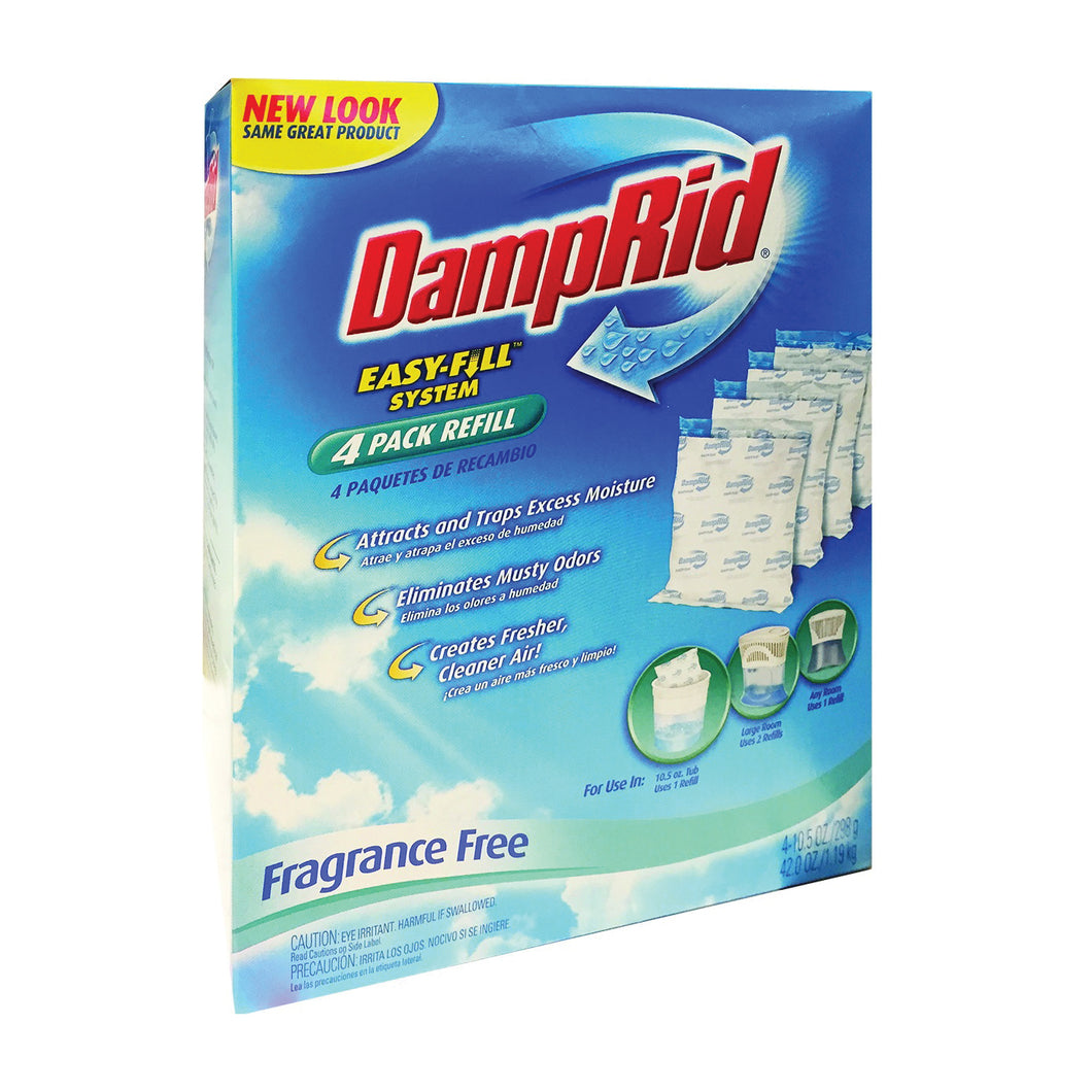 DampRid Easy-Fill System FG92 Moisture Absorber Refill, 10.5 oz Pouch, Solid, Odorless