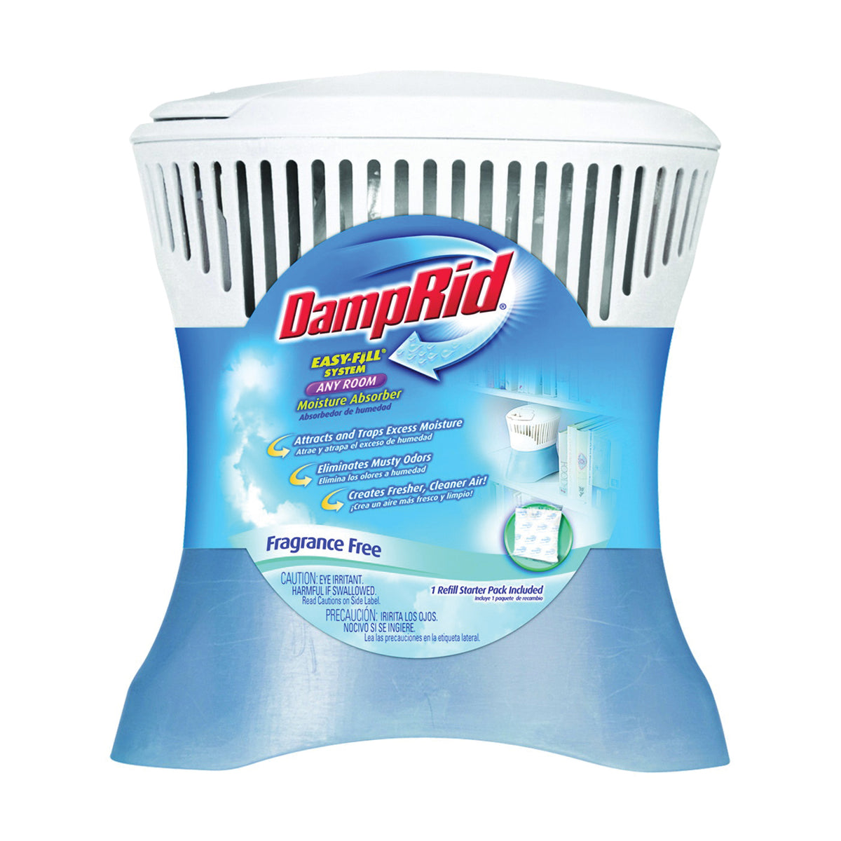 DampRid Easy-Fill System FG91 Moisture Absorber, 10.5 oz Pack, Solid, Odorless