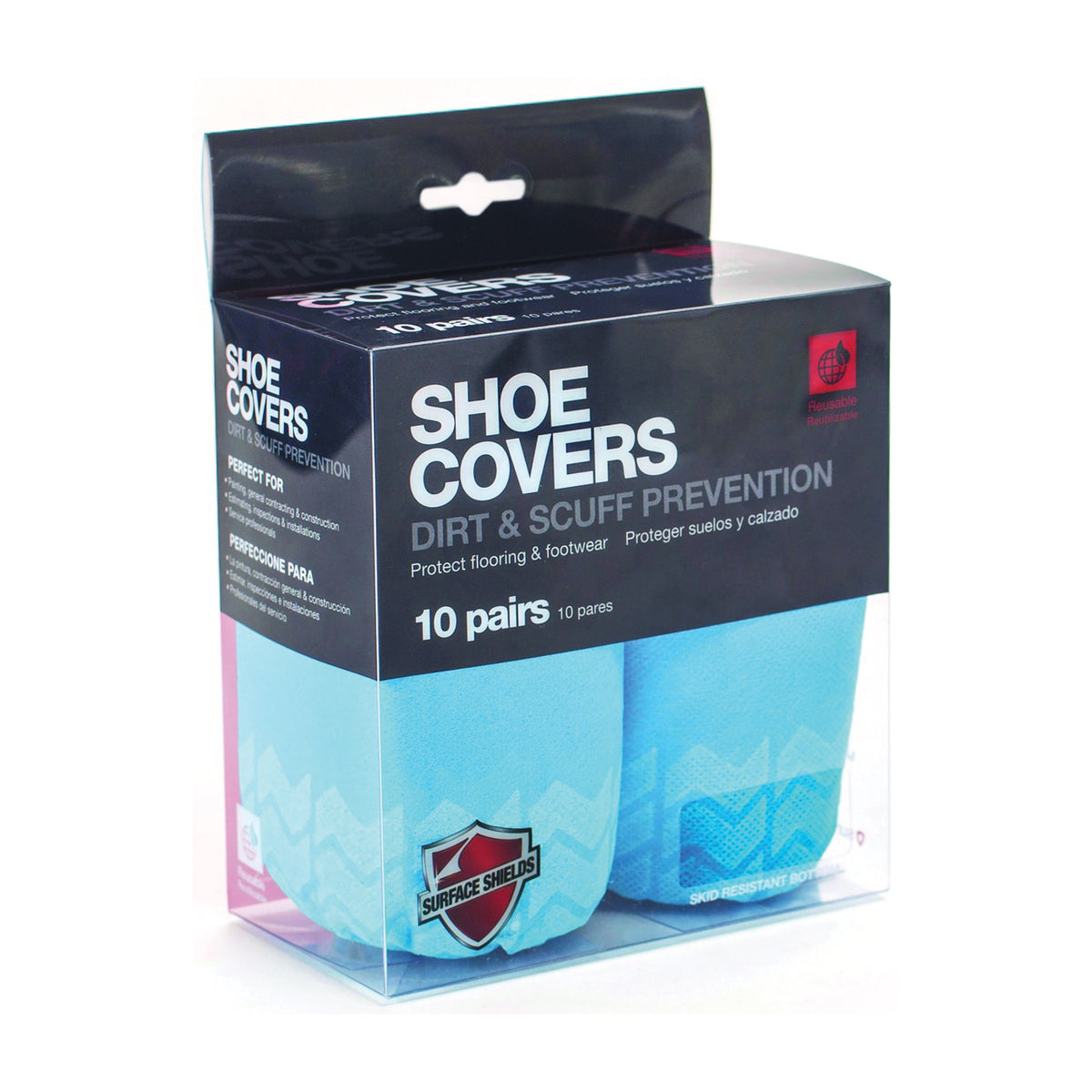 SURFACE SHIELDS SC3001PB Protection Shoe Cover, Universal, Cloth, Blue, Elastic Closure