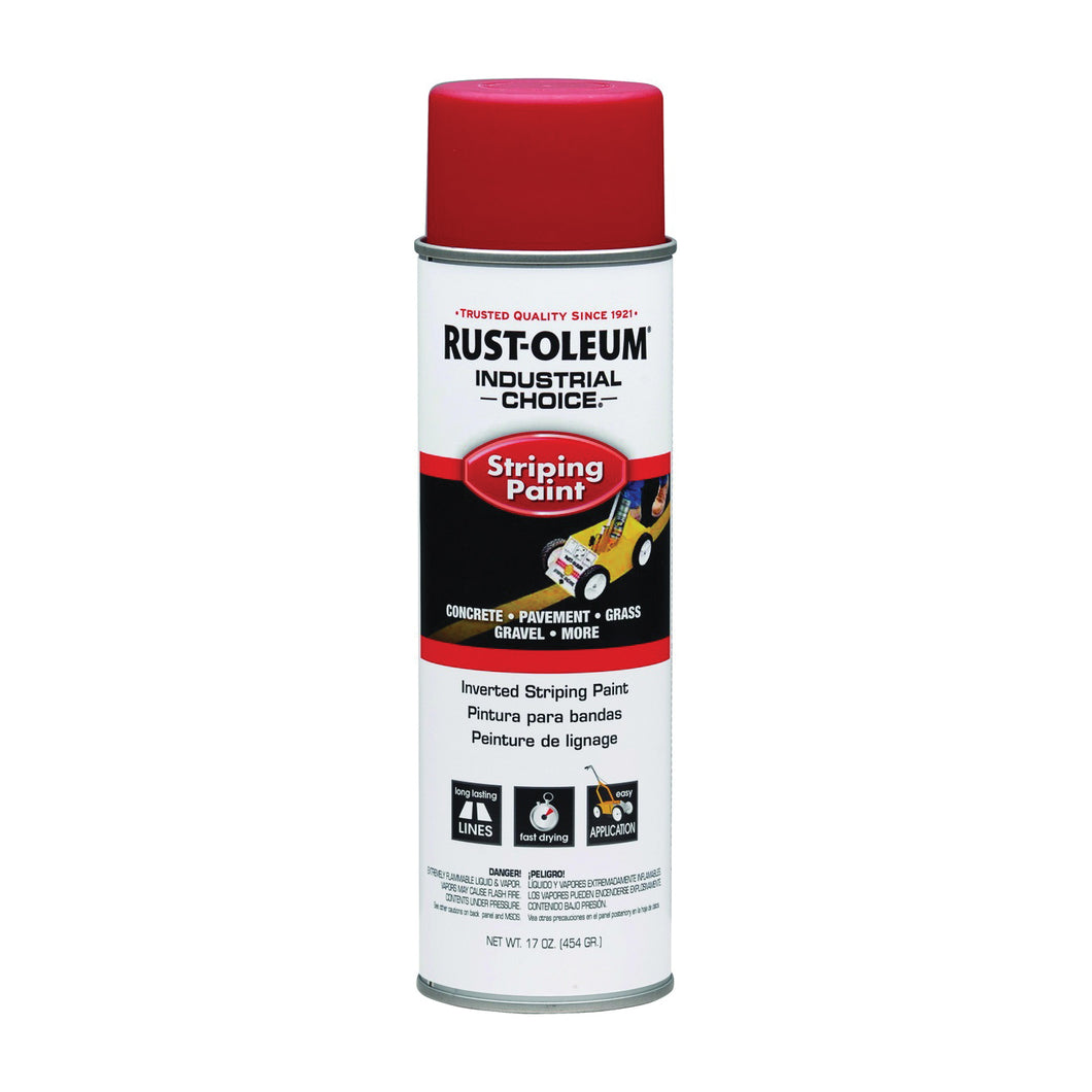 RUST-OLEUM INDUSTRIAL CHOICE 1665838 Inverted Striping Paint, Gloss, Red, 18 oz, Aerosol Can