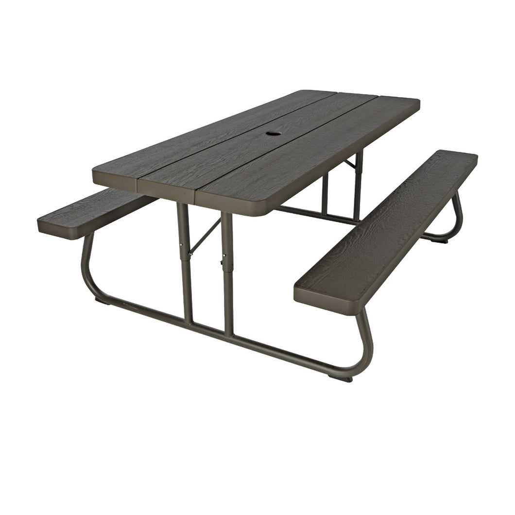 Lifetime Products 60110 Picnic Table, 30 in W, 72 in D, 29 in H, HDPE Table, Foldable