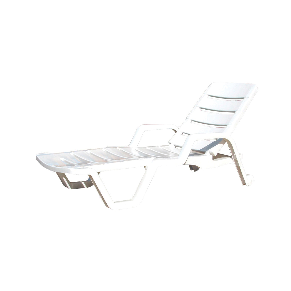Adams 8010-48-3700 Chaise Lounge, 27 in OAW, 76-1/4 in OAD, 17-1/2 in OAH, 4 -Position, Resin Frame, Polypropylene