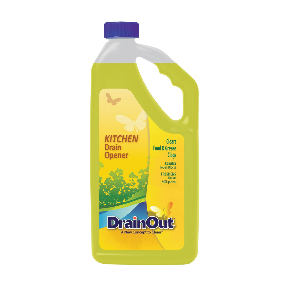 Drain OUT DOK0632N Drain Opener, Liquid, Yellow, Citrus, 32 oz Bottle