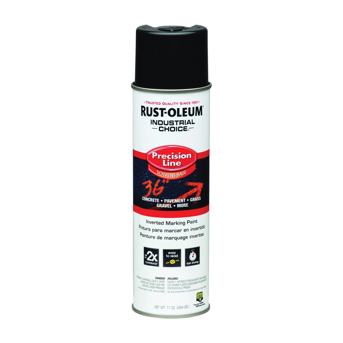 RUST-OLEUM INDUSTRIAL CHOICE 1675838 Marking Paint, Gloss, Black, 17 oz, Aerosol Can