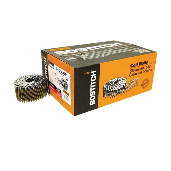 Bostitch C8R99BD Framing Nail, 2-1/2 in L, Steel, Full Round Head, Ring Shank
