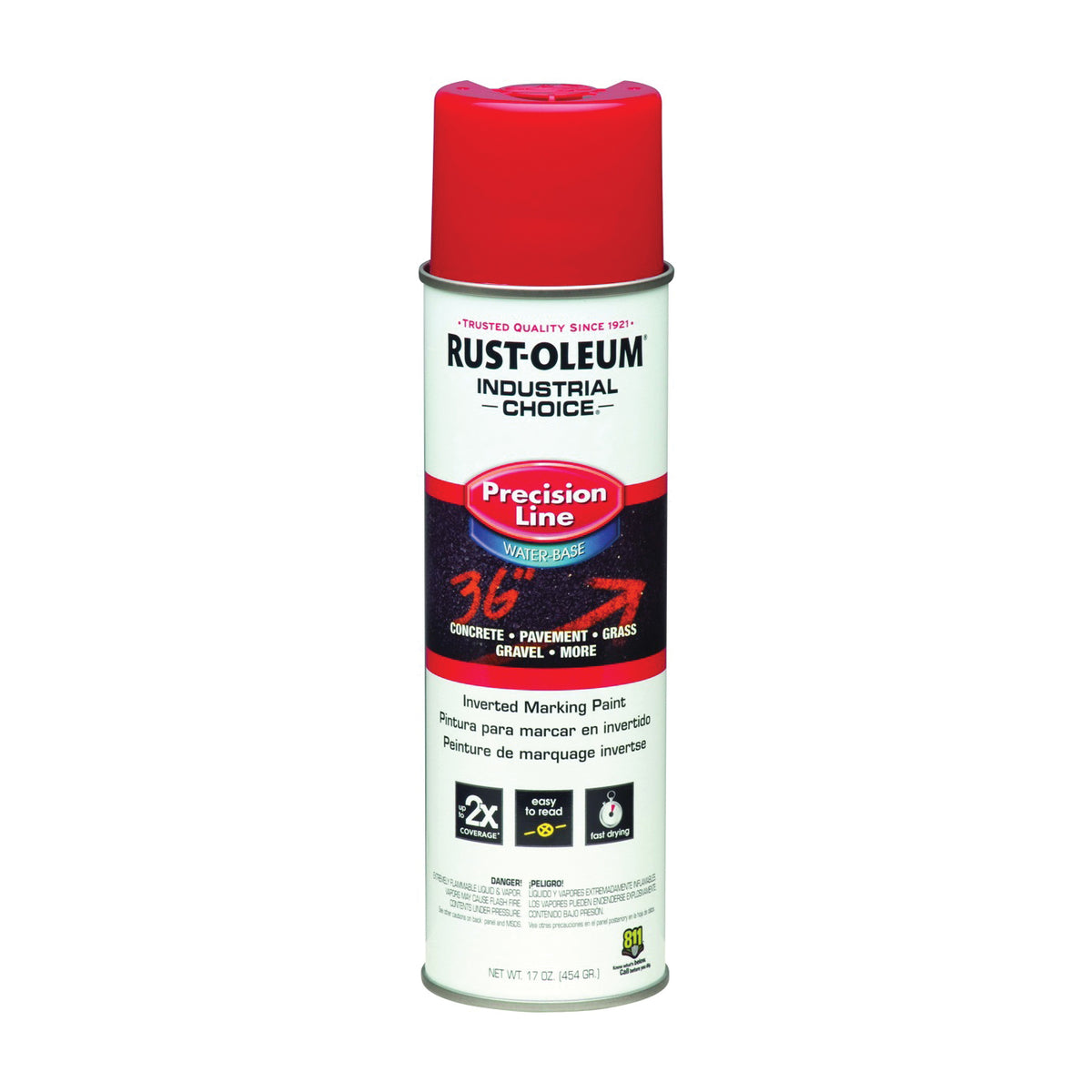 RUST-OLEUM INDUSTRIAL CHOICE 203038 Marking Paint, Safety Red, 17 oz, Aerosol Can