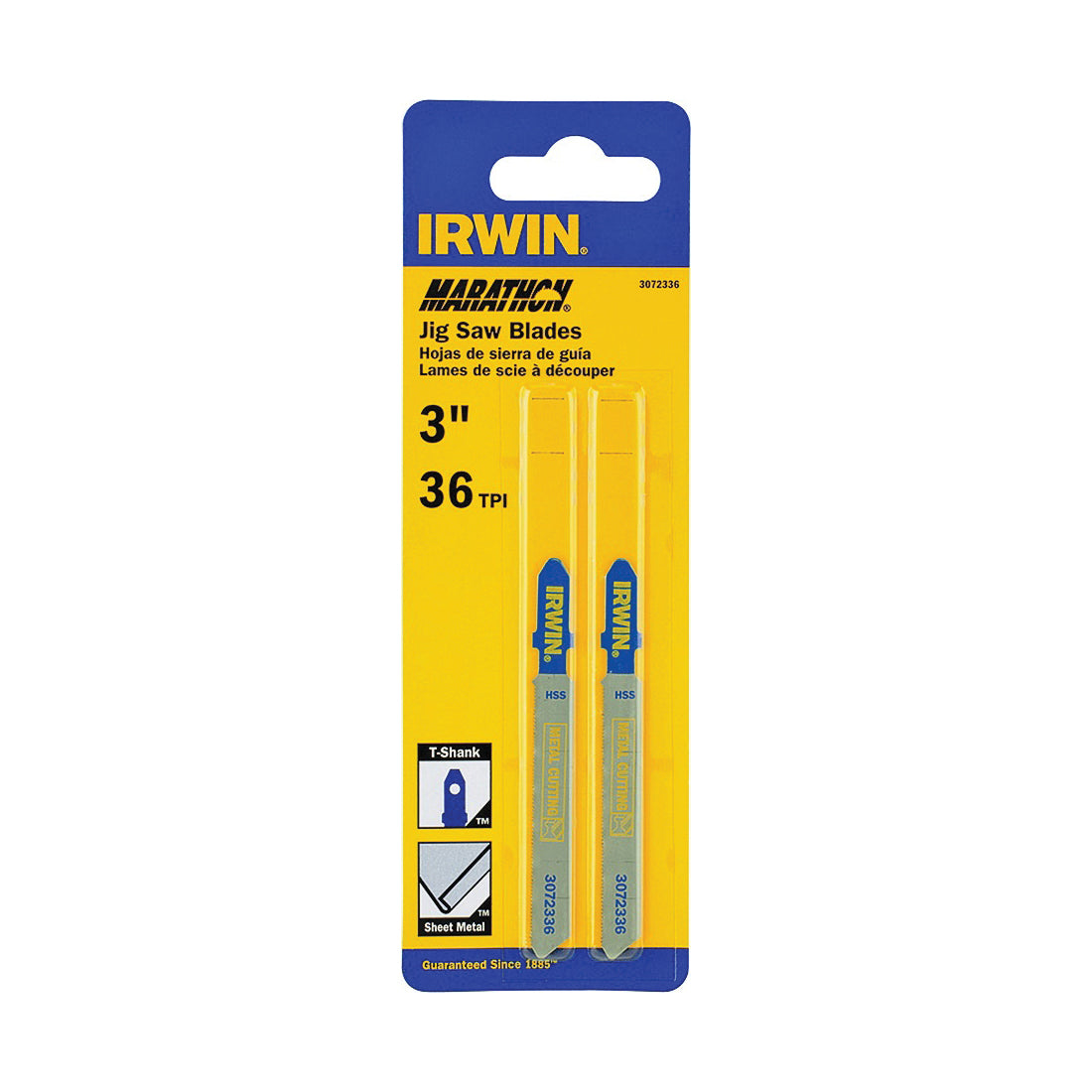 IRWIN 3072336 Jig Saw Blade, 3 in L, 36 TPI