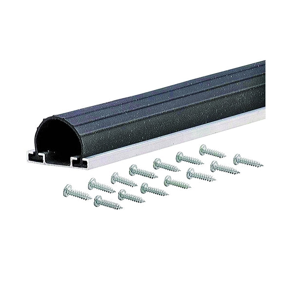 M-D 87668 Garage Door Weatherstrip, 1-5/8 in W, 2-3/4 in Thick, 18 ft L, Aluminum, Black