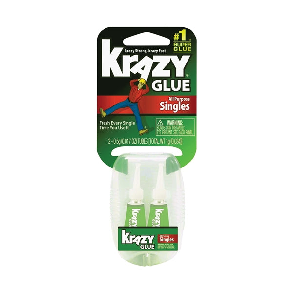 Krazy Glue KG58148CLS To-Go 2-Pack Glue, Liquid, Irritating, Clear, 0.5 oz Tube