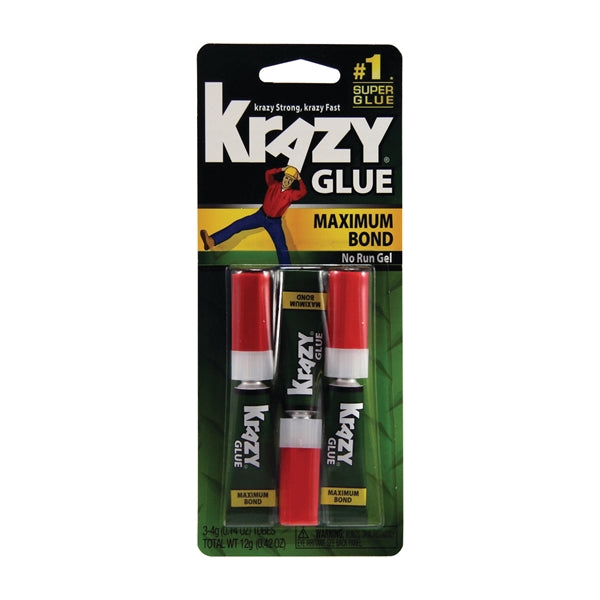 Krazy Glue Maximum Bond KG48812 Super Glue, Liquid, Irritating, Clear, 4 g Tube