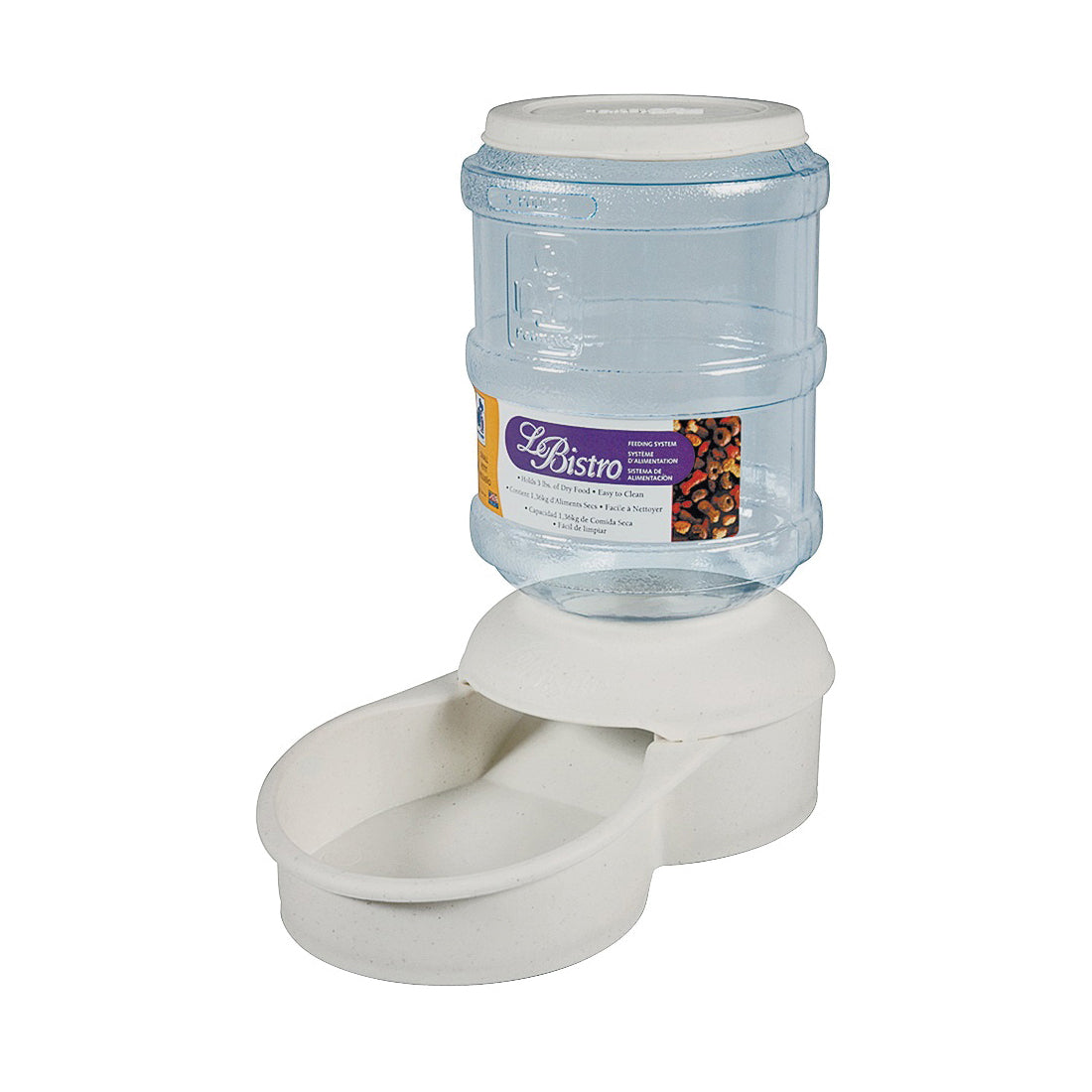 Aspenpet 24308 Pet Feeder, 5 lb Volume, Plastic, Bleached Linen