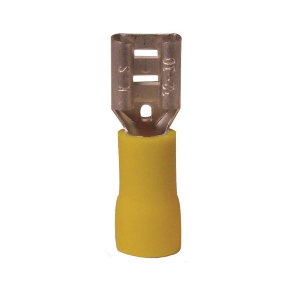 GB 20-145F Disconnect Terminal, 600 V, 12 to 10 AWG Wire, 1/4 in Stud, Vinyl Insulation, Yellow