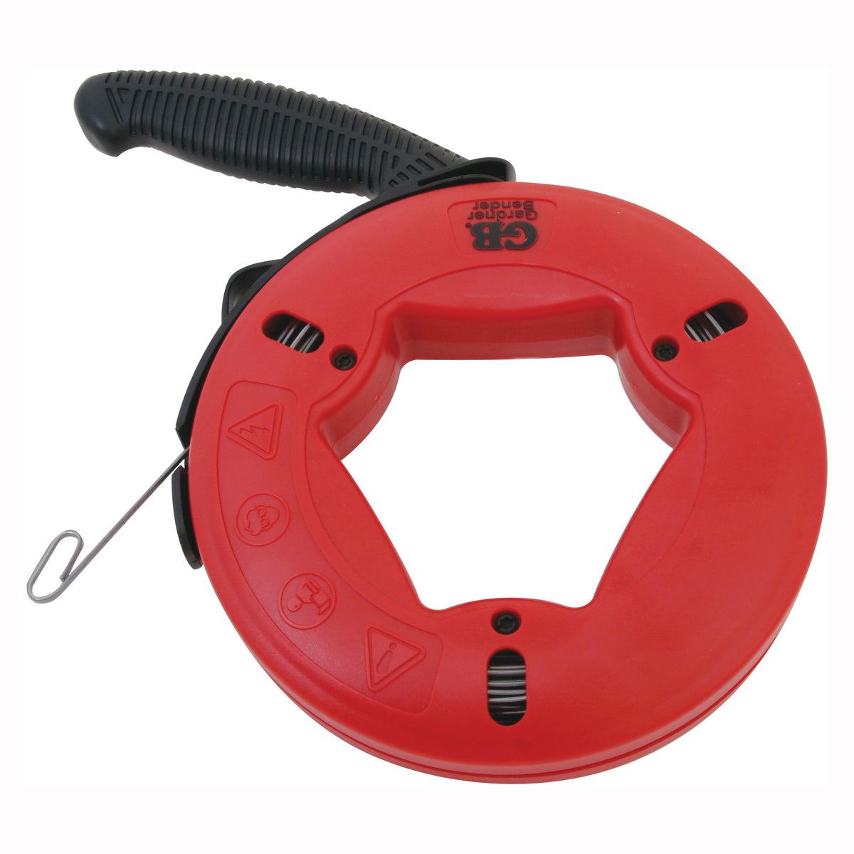 GB UpperHand Series FTS-65R Fish Tape, 1/8 in Tape, 65 ft L Tape, Carbon Steel Tape, Red Case