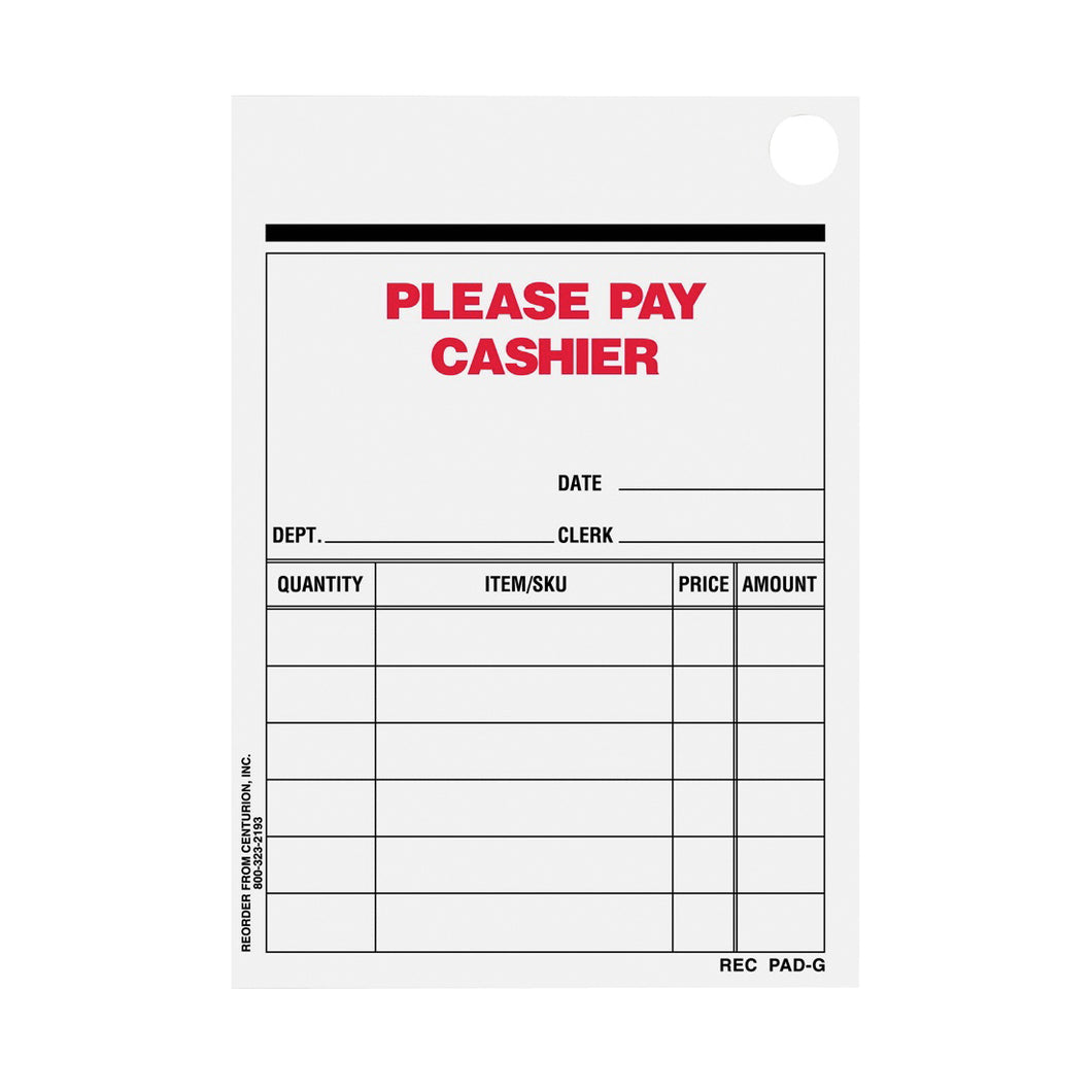 Centurion REC PAD-G Sales Slip Receipt Pad, Multi-Purpose