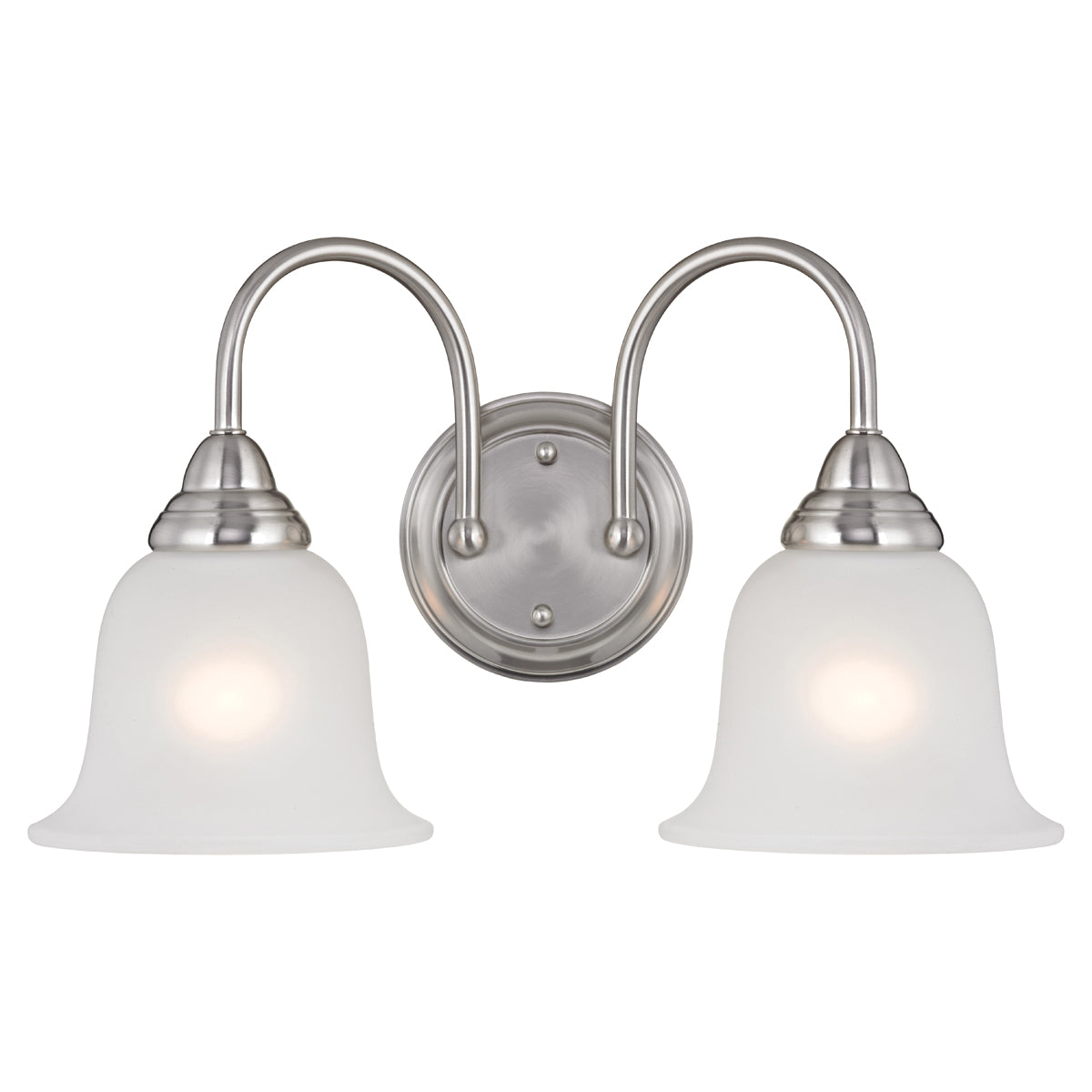 Boston Harbor LYB130928-2VL-BN Wall Sconce, 60 W, 2-Lamp, A19 or CFL Lamp, Steel Fixture, Brushed Nickel Fixture