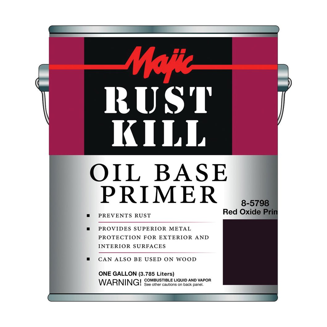 Majic Paints 8-5798-1 Rust-Preventative Primer, Matte, Red Oxide, 1 gal, Pail