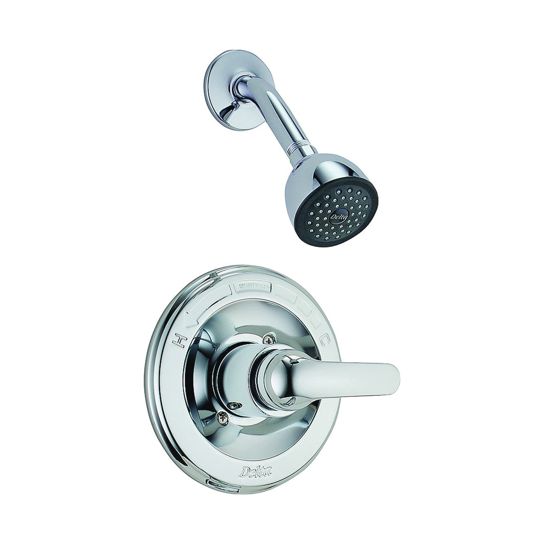 Peerless 1323 Shower Faucet, 2 gpm, Brass, Chrome Plated, Lever Handle, 1-Handle