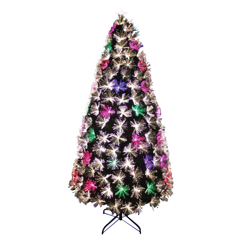 Santas Forest 54460 Starburst Tree, 6 ft H, 110 V, Fiber Optic Bulb, Multi Light