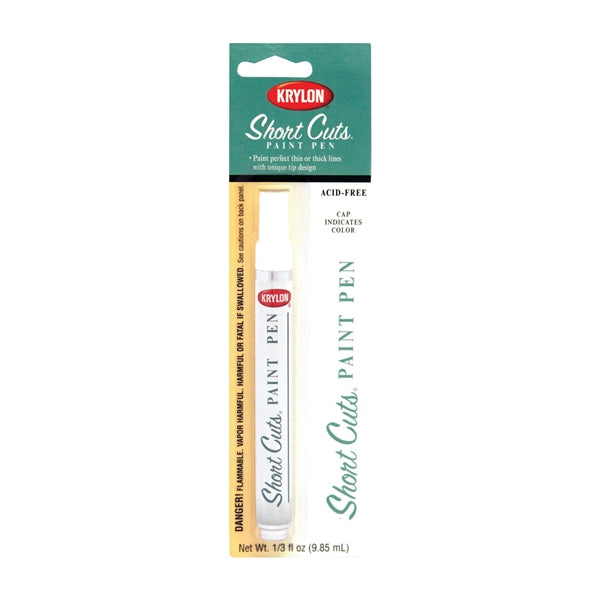 Krylon Short Cuts KSCP913 Paint Pen, Chisel Tip, White