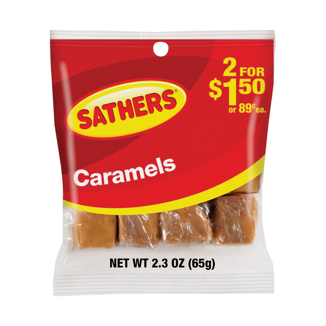 Sathers 10151 Candy, Caramel Flavor, 2.3 oz Bag