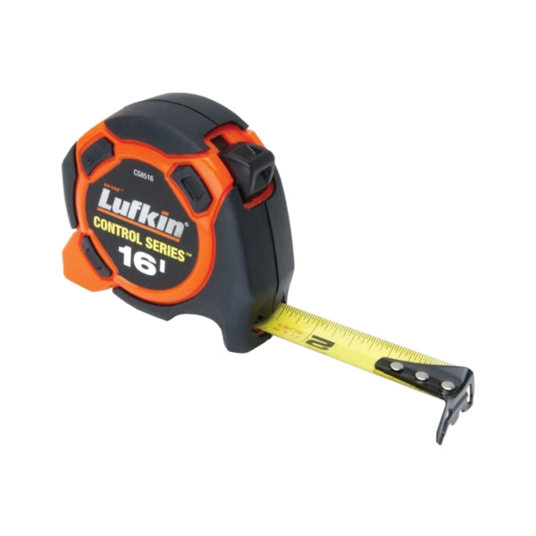 Crescent Lufkin CS8516 Tape Measure, 16 ft L Blade, 3/4 in W Blade, Steel Blade, ABS Case, Orange Case