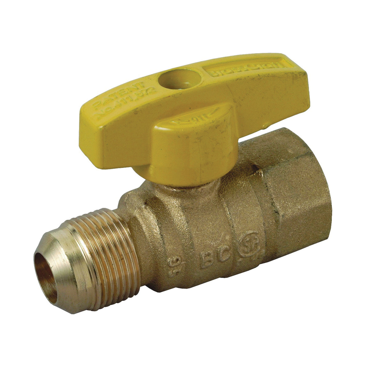 BrassCraft PSSC-60 Gas Ball Valve, 5/8 x 3/4 in Connection, Flared x FIP, 5 psi Pressure, Brass Body
