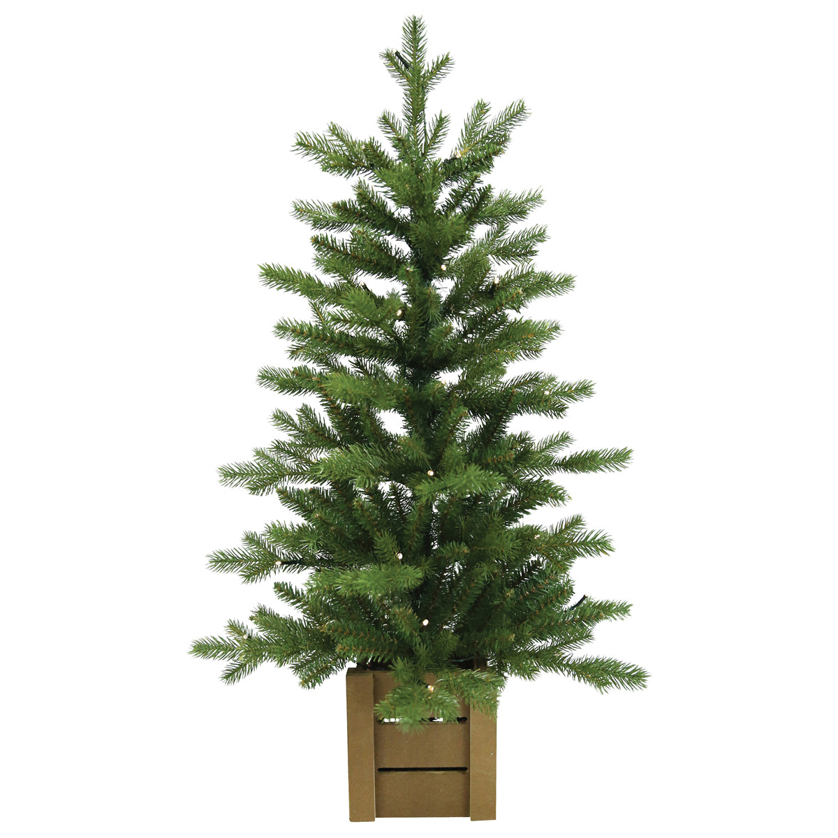 Santas Forest 27447 Pre-Lit Tree, 3 ft H, Fir Family, Mini Bulb, WarmWhite Light