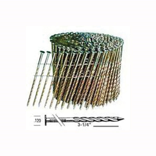 Bostitch C12S120DG Framing Nail, 3-1/4 in L, 11 Gauge, Steel, Thickcoat, Round Head, Screw Shank