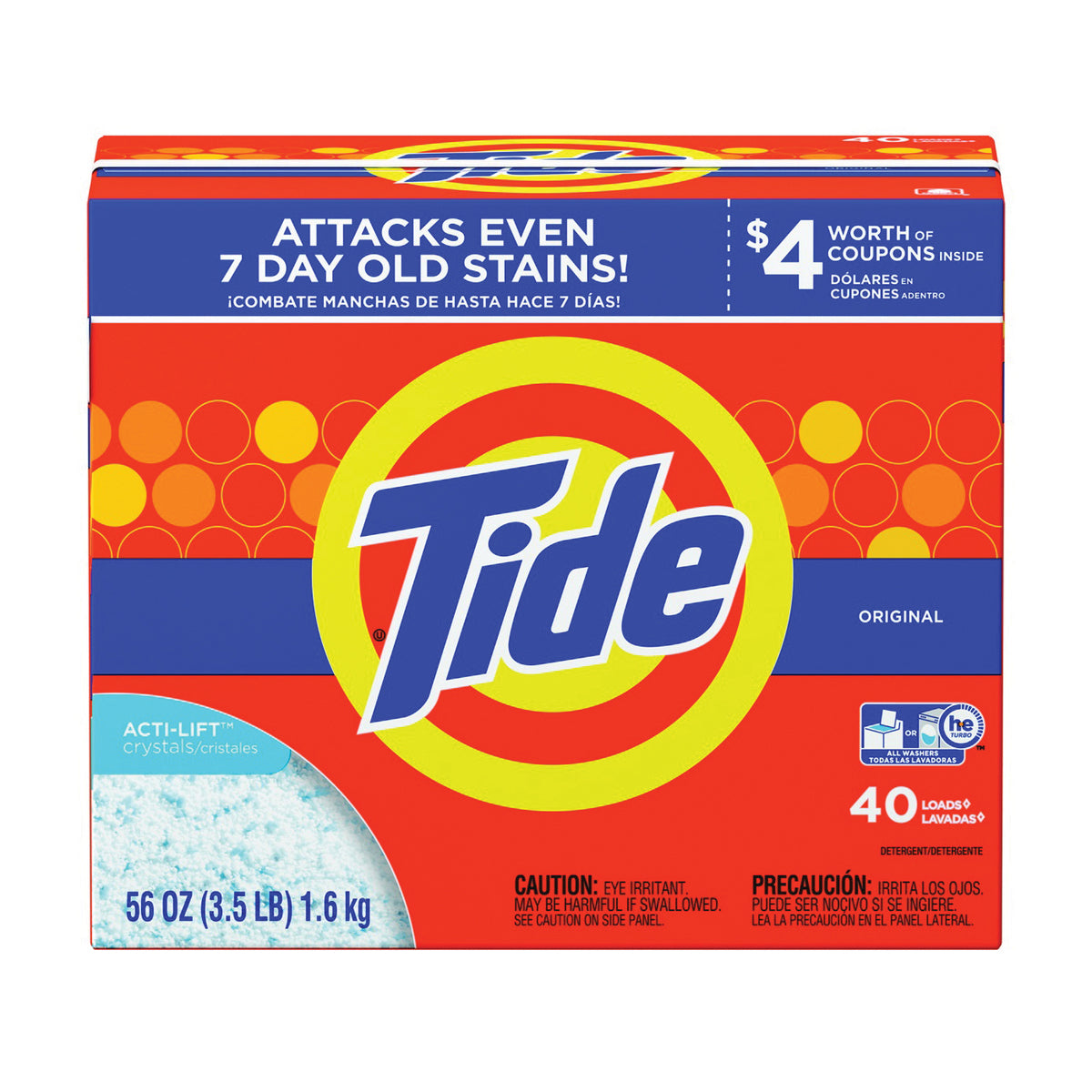 Tide 84981 Laundry Detergent, 56 oz, Powder, Original